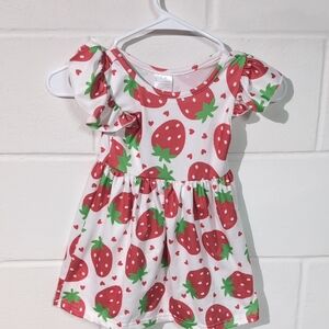 Strawberry Print Kids Dress